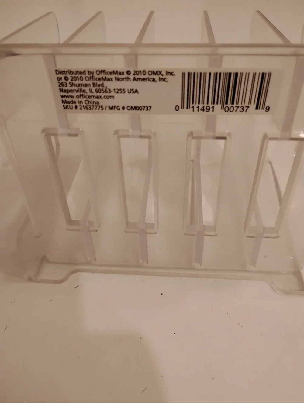 Clear Acrylic Office/Kitchen Organizer Rack - Multi-(5) Slot Storage
